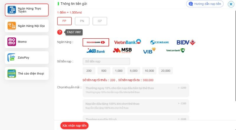 Màn hình sẽ hiển thị giao diện để bạn nhập thông tin tài khoản ngân hàng.